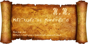 Mátyási Manfréd névjegykártya